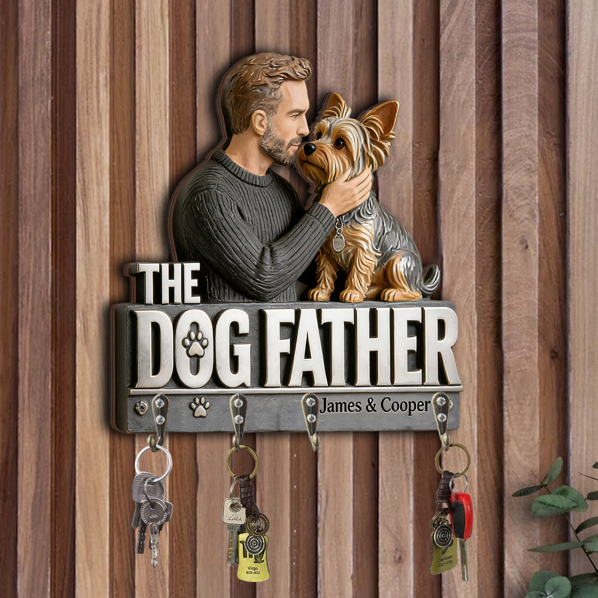The Dog Father - Personalized Dog Custom Shaped Hanging Rack