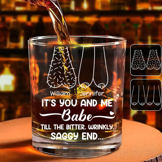 Bis zum Ende nur du und ich, Baby – personalisiertes Whiskeyglas für Paare