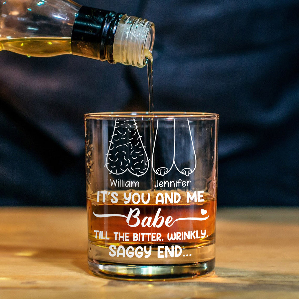 Bis zum Ende nur du und ich, Baby – personalisiertes Whiskeyglas für Paare