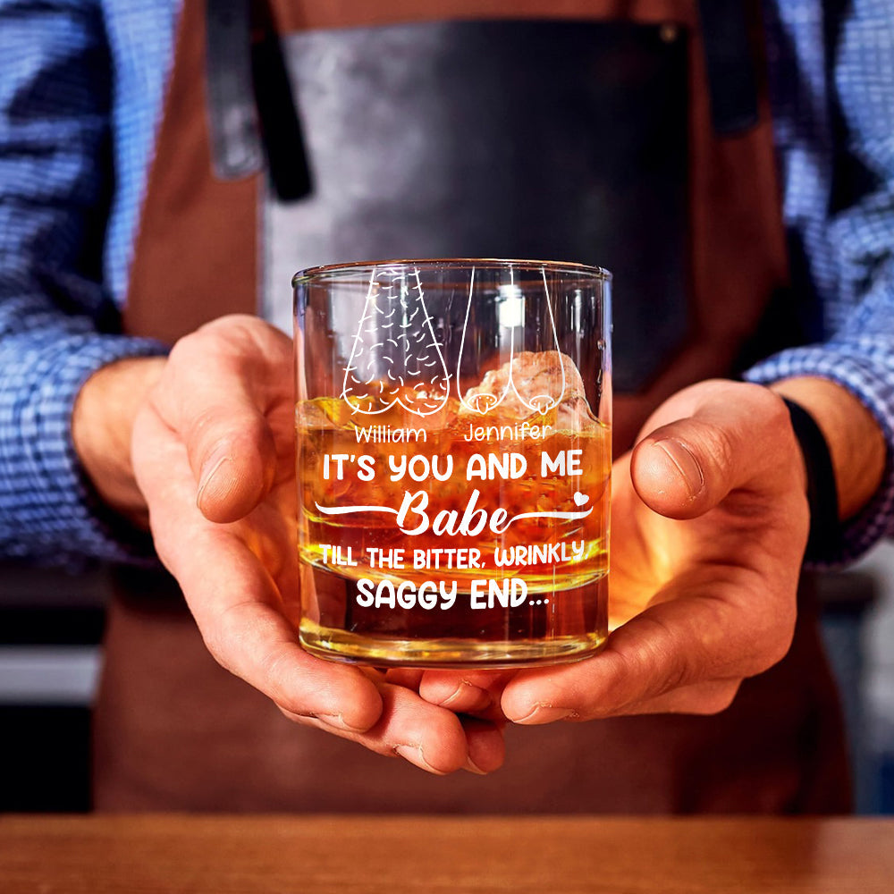 Bis zum Ende nur du und ich, Baby – personalisiertes Whiskeyglas für Paare