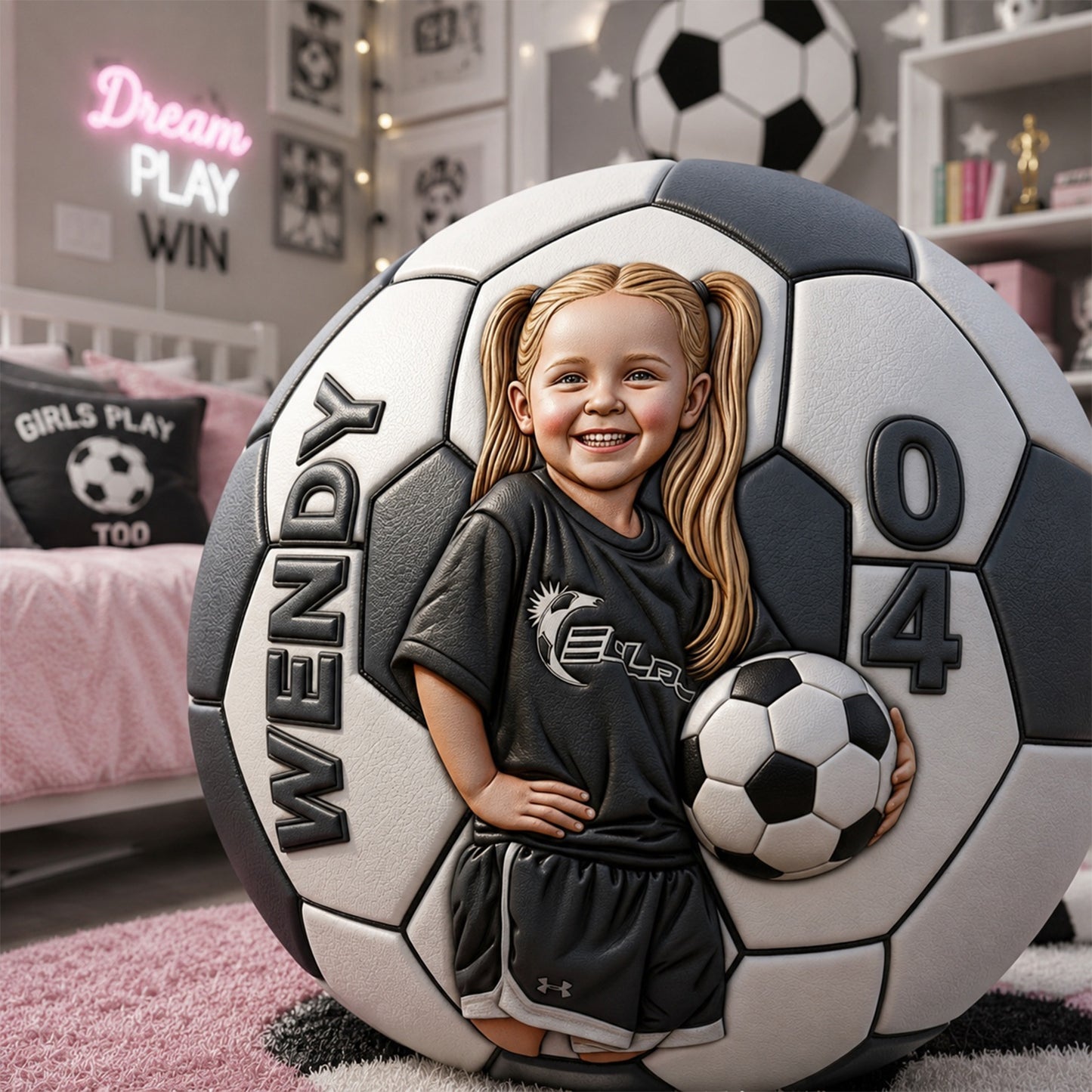 Jedes Foto-Geburtstagsgeschenk für Fußballspieler - Personalisierter Multi-Sportball für Kinder