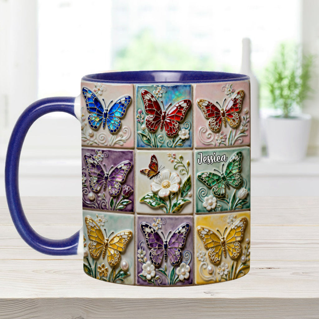 Schmetterlinge lieben – Personalisierte Tasse mit Schmetterlingsmotiv