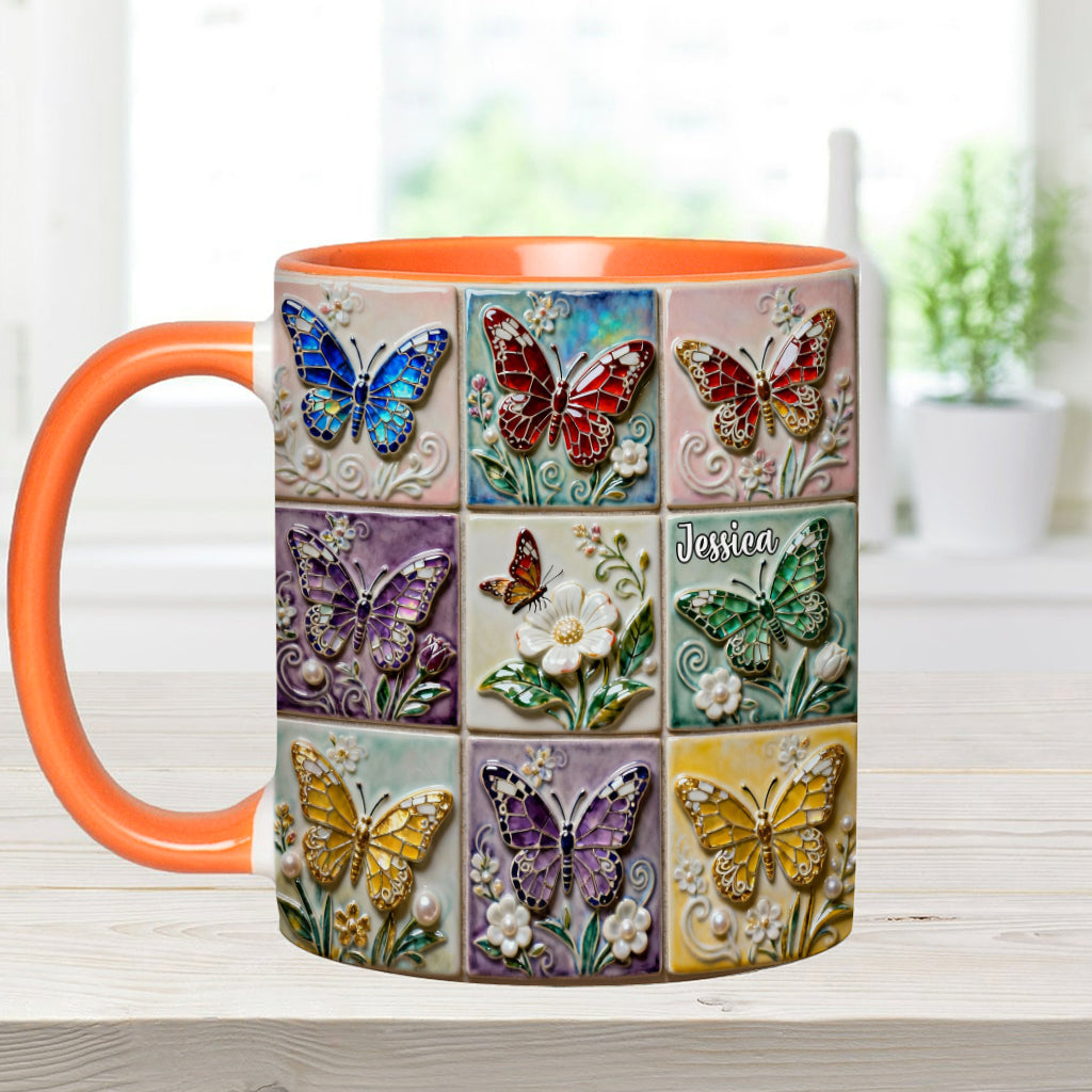 Schmetterlinge lieben – Personalisierte Tasse mit Schmetterlingsmotiv