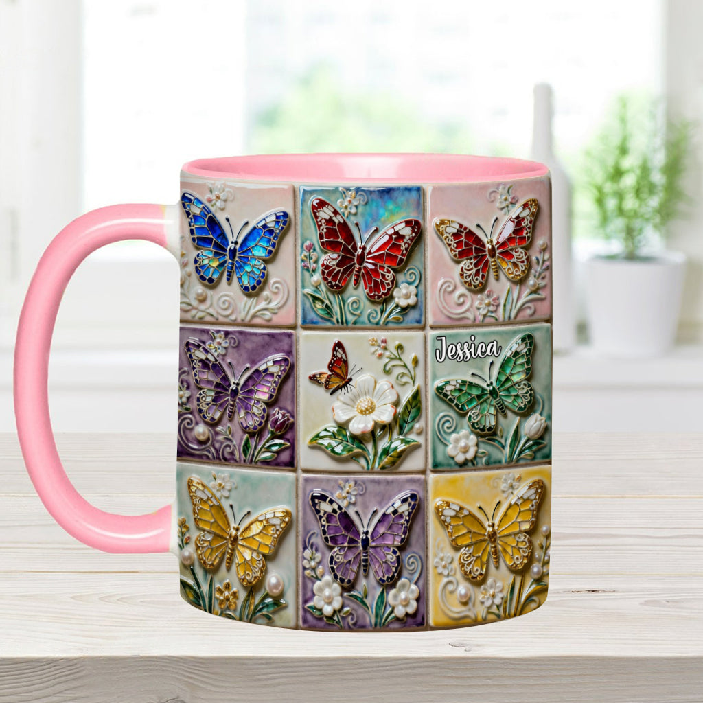 Schmetterlinge lieben – Personalisierte Tasse mit Schmetterlingsmotiv