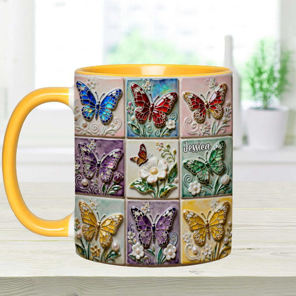 Schmetterlinge lieben – Personalisierte Tasse mit Schmetterlingsmotiv