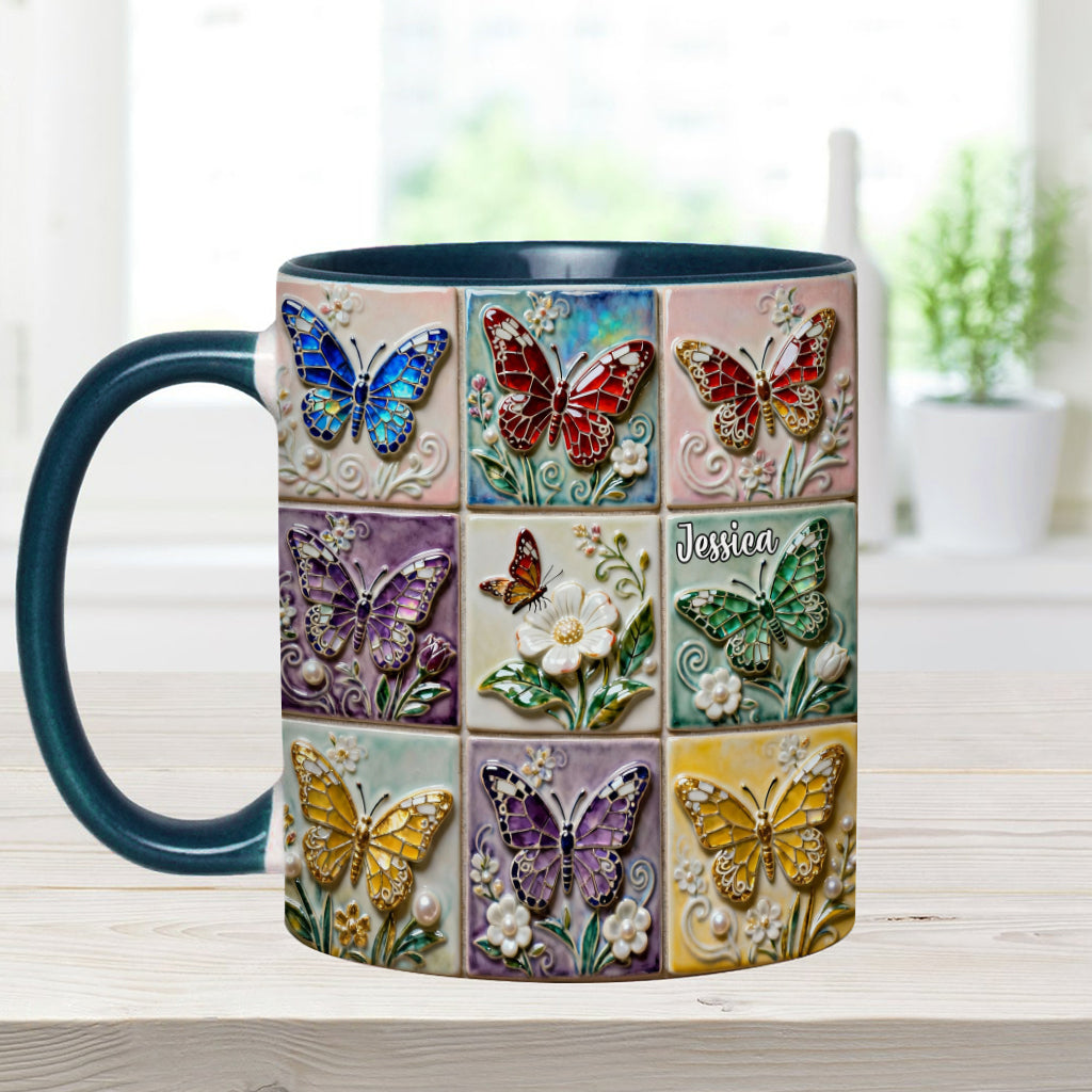 Schmetterlinge lieben – Personalisierte Tasse mit Schmetterlingsmotiv