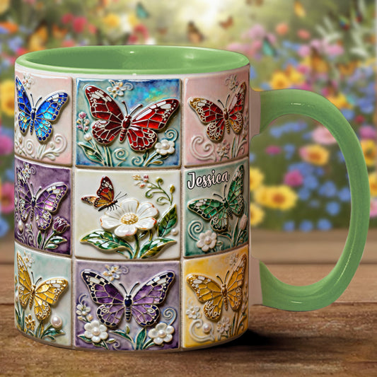 Schmetterlinge lieben – Personalisierte Tasse mit Schmetterlingsmotiv