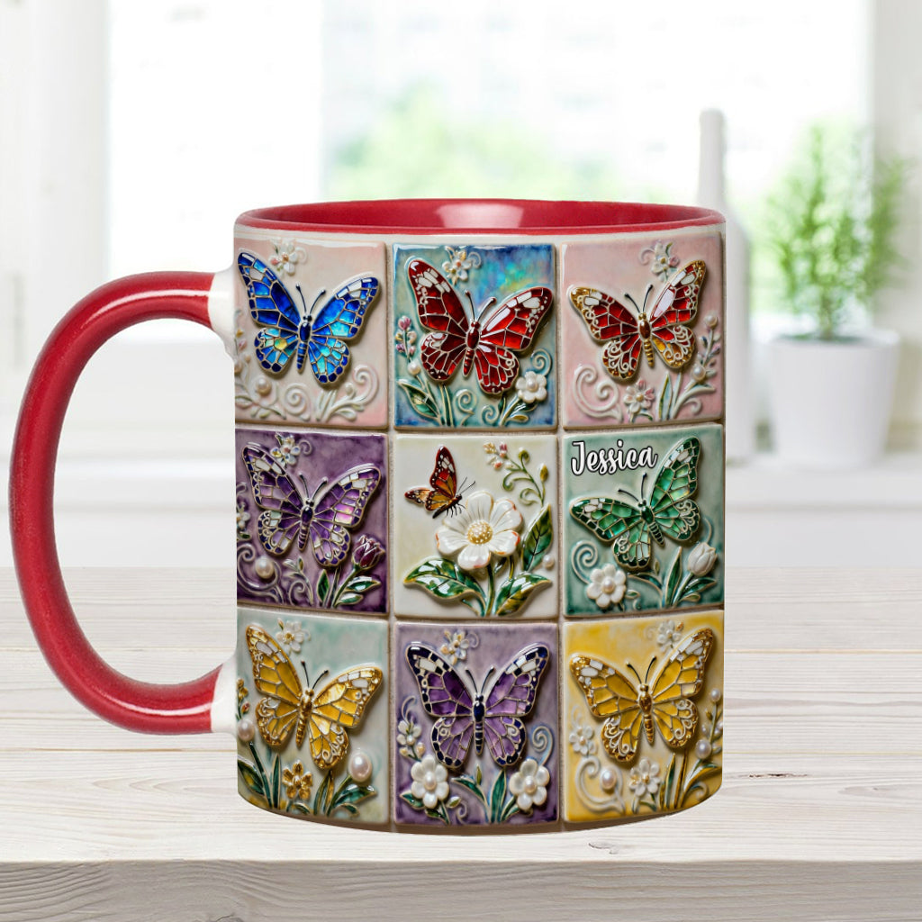 Schmetterlinge lieben – Personalisierte Tasse mit Schmetterlingsmotiv