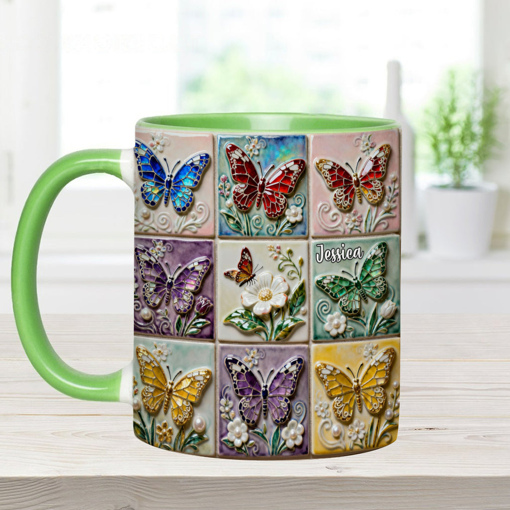 Schmetterlinge lieben – Personalisierte Tasse mit Schmetterlingsmotiv