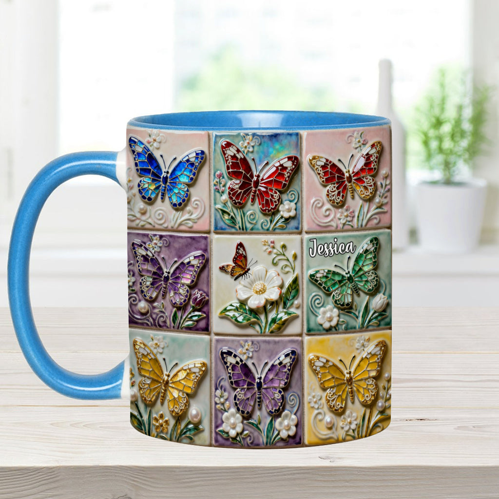 Schmetterlinge lieben – Personalisierte Tasse mit Schmetterlingsmotiv