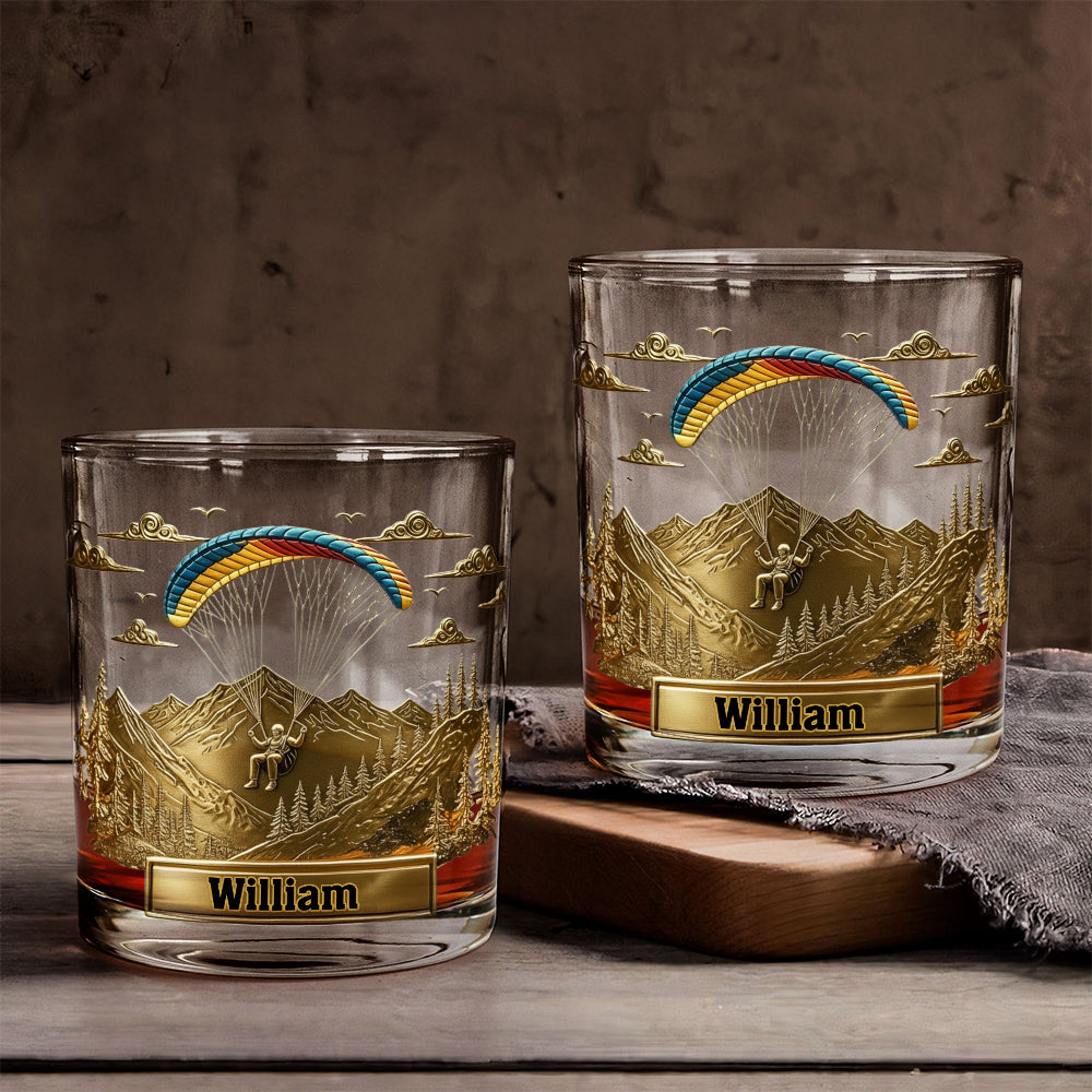 Sky Master – Personalisiertes Whiskyglas für Fallschirm-/Gleitschirmflieger