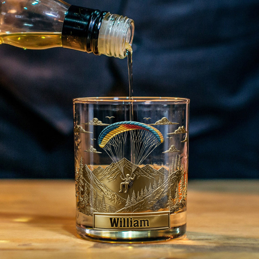 Sky Master – Personalisiertes Whiskyglas für Fallschirm-/Gleitschirmflieger