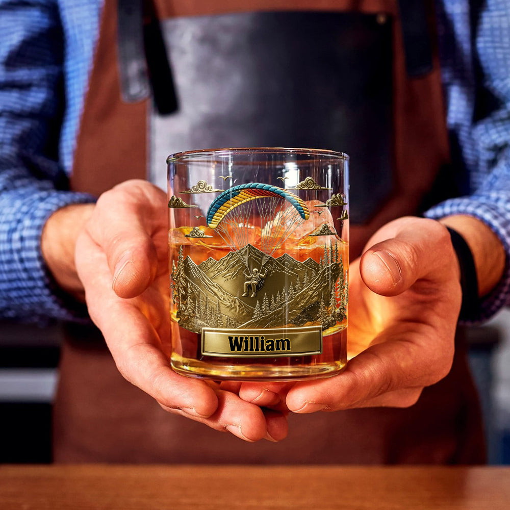 Sky Master – Personalisiertes Whiskyglas für Fallschirm-/Gleitschirmflieger