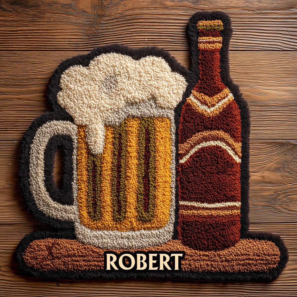 Unique Gift For Beer Lovers - Personalized Beer Non-Slip Tufted Rug