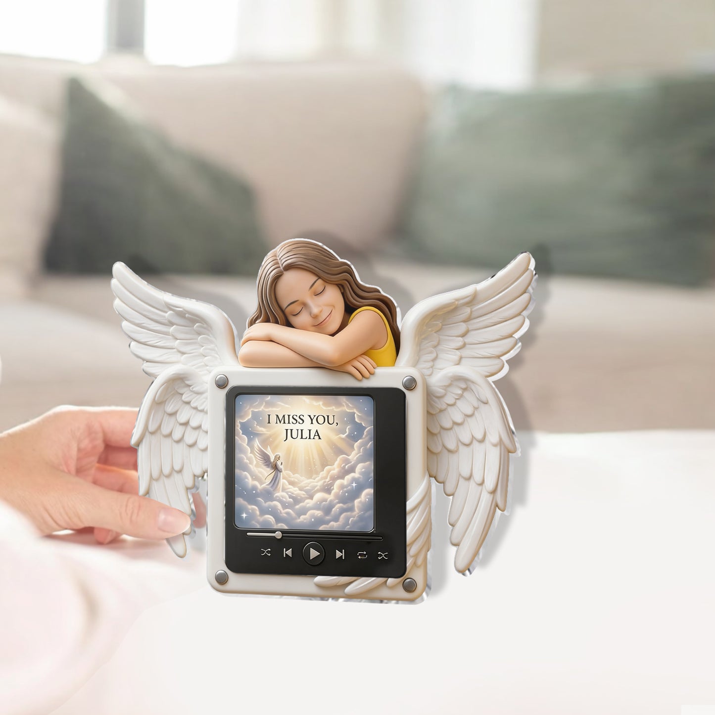 I Miss You - Personalized Memorial Custom Shape Music Magnet