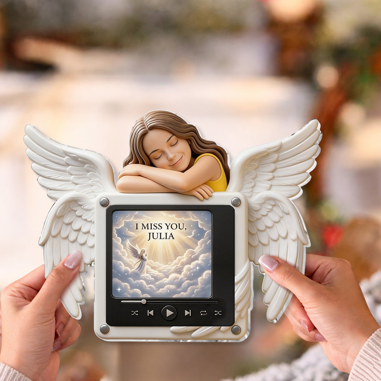 I Miss You - Personalized Memorial Custom Shape Music Magnet
