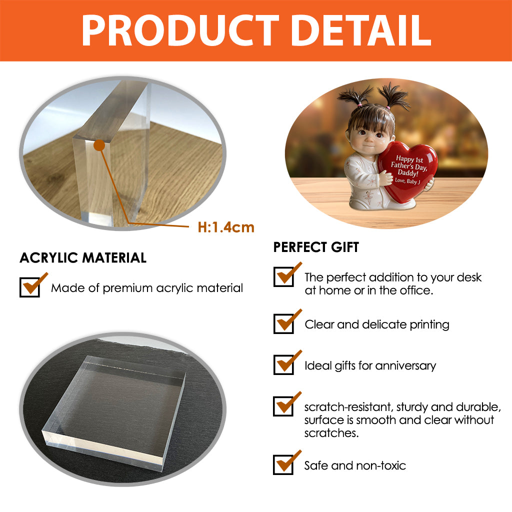 Perfektes Geschenk zum Vatertag - Personalisierte Acrylplakette in Sonderform