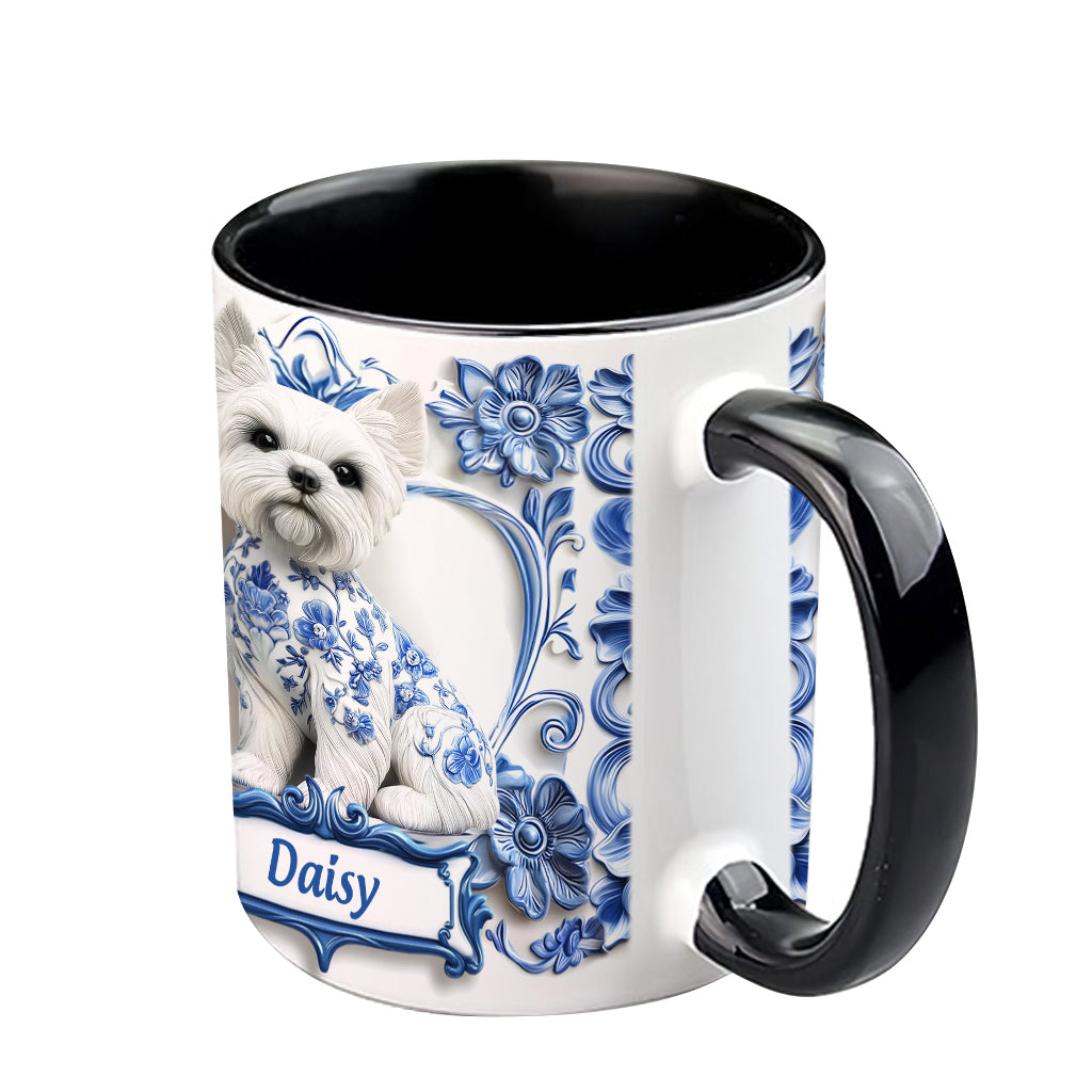 Cute Yorkshire Terriers - Personalized Dog Accent Mug