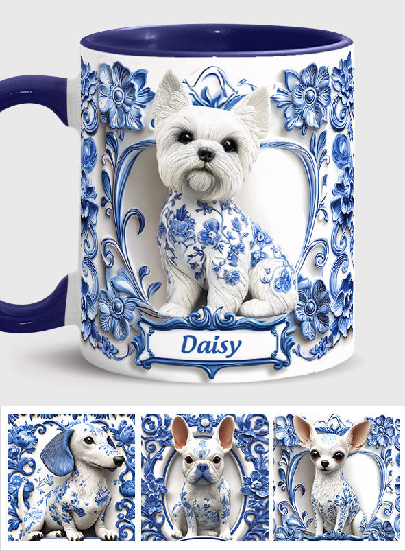 Cute Yorkshire Terriers - Personalized Dog Accent Mug