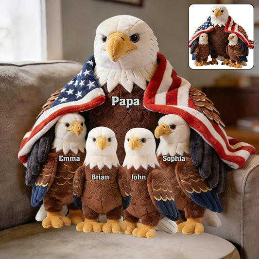 Starker Papa/Oma Weißkopfseeadler - Personalisierte Premium Kunstfell-Kissen