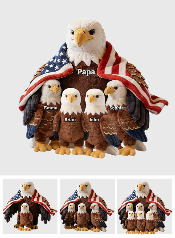 Starker Papa/Oma Weißkopfseeadler - Personalisierte Premium Kunstfell-Kissen