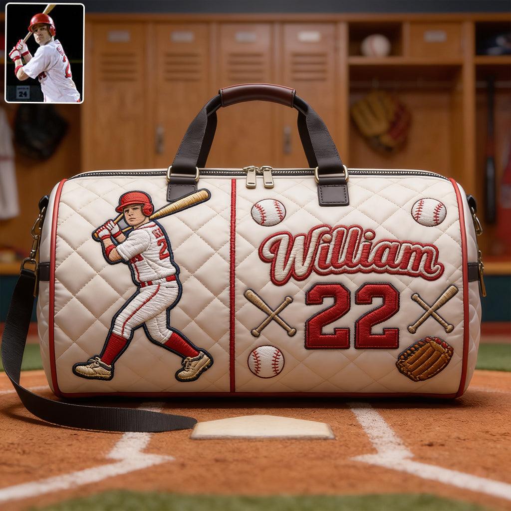 Geboren um zu Spielen - Personalisierte Baseball Quilted Duffle Bag