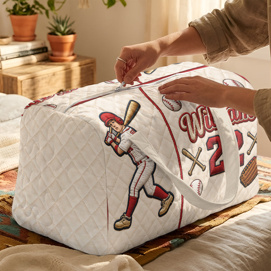 Geboren um zu Spielen - Personalisierte Baseball Quilted Duffle Bag