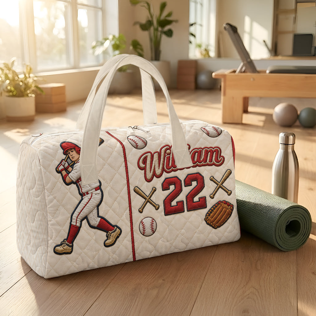 Geboren um zu Spielen - Personalisierte Baseball Quilted Duffle Bag