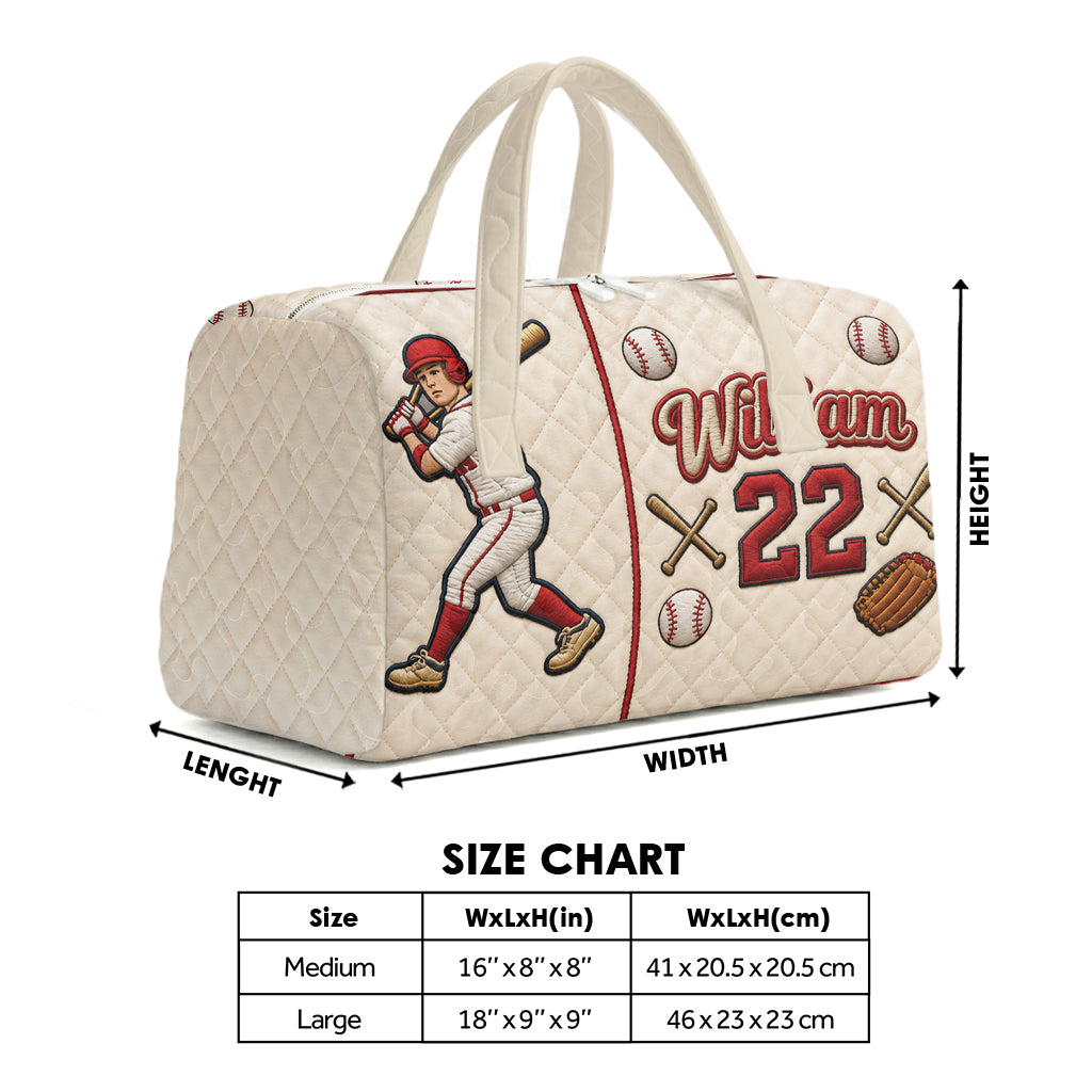 Geboren um zu Spielen - Personalisierte Baseball Quilted Duffle Bag