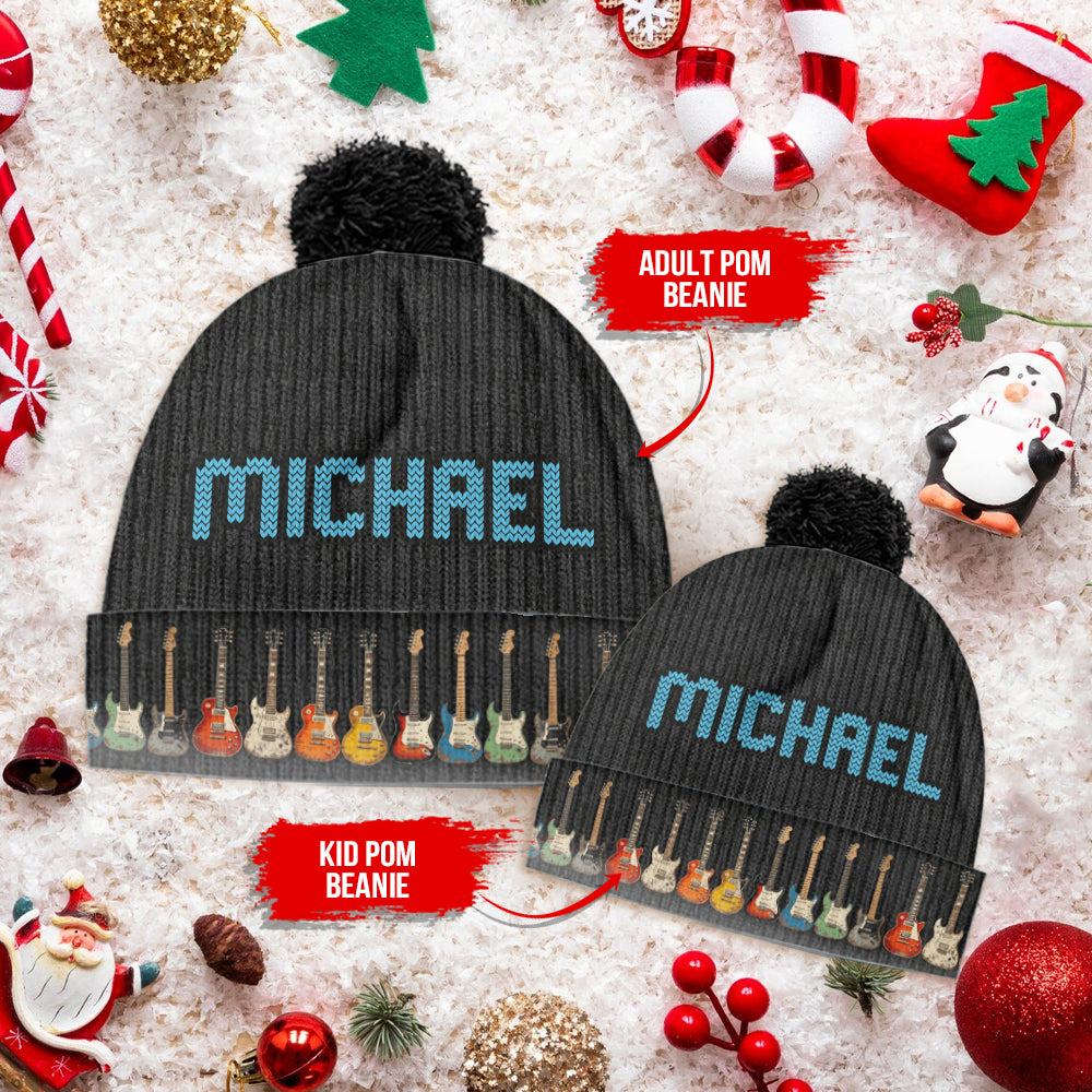 Vintage Guitars - Personalized Guitar Beanie Hat