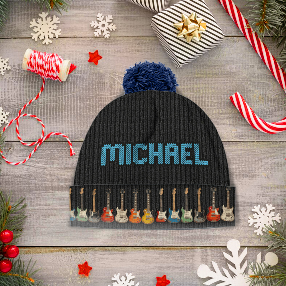 Vintage Guitars - Personalized Guitar Beanie Hat