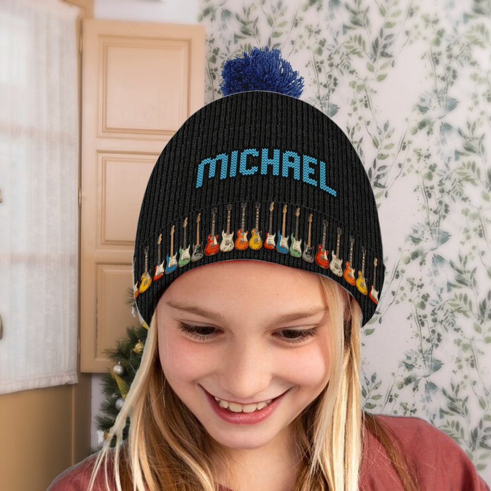Vintage Guitars - Personalized Guitar Beanie Hat