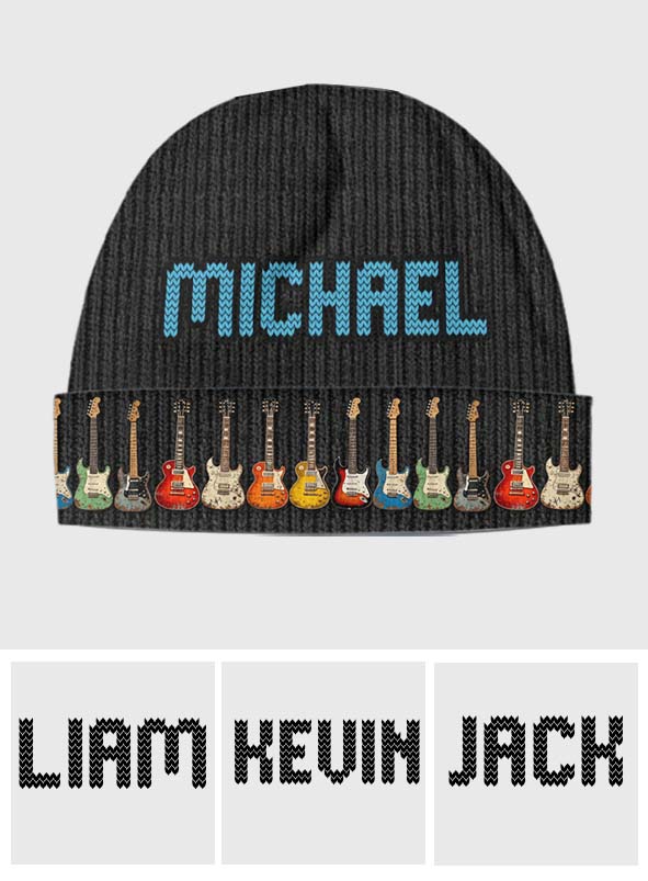 Vintage Guitars - Personalized Guitar Beanie Hat