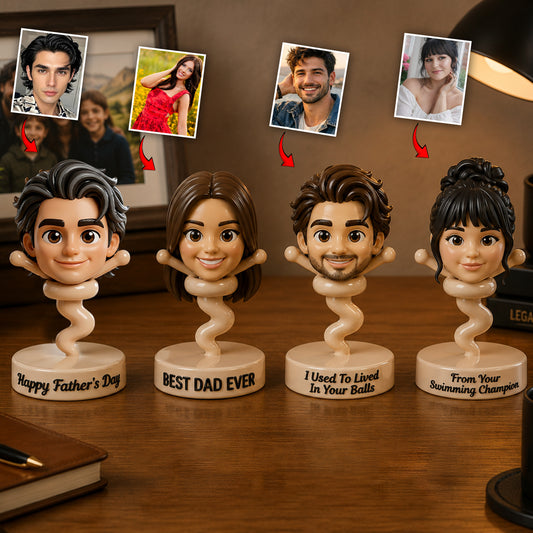 Jedes Foto, das in Ihren Hoden gelebt hat - Lustiges Geschenk für Papa - Personalisierte Vater Premium 3D Figur