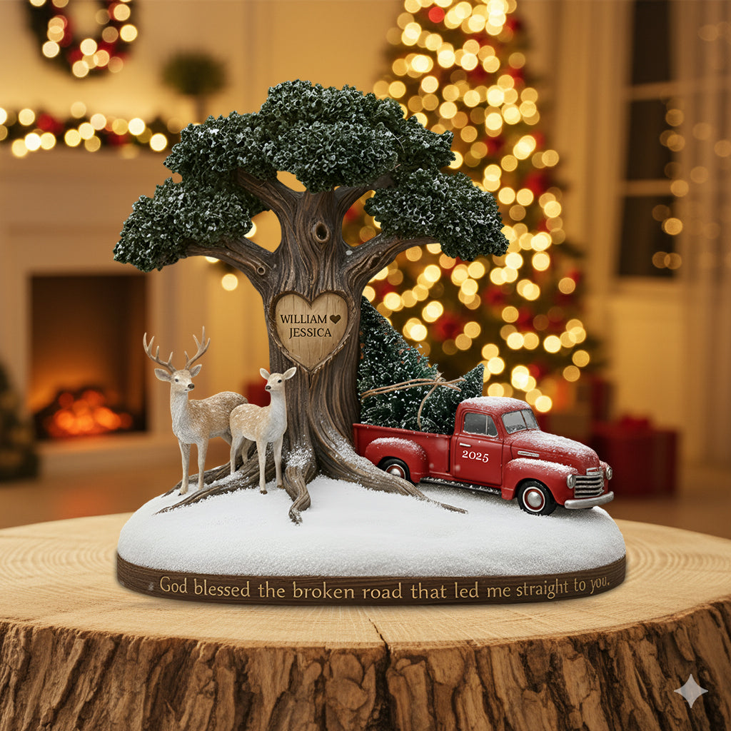 Gott segne das Paar auf dem gebrochenen Weg – personalisierte Acrylplakette in individueller Form