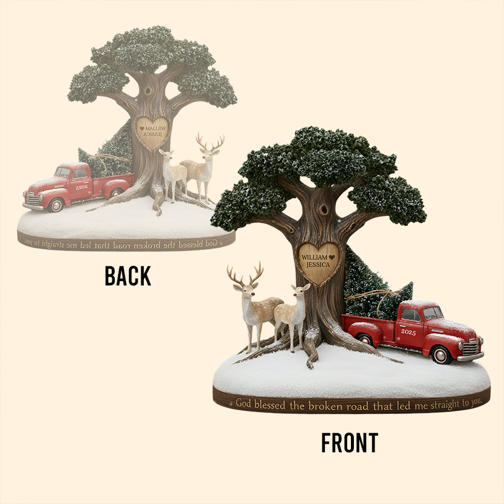 Gott segne das Paar auf dem gebrochenen Weg – personalisierte Acrylplakette in individueller Form