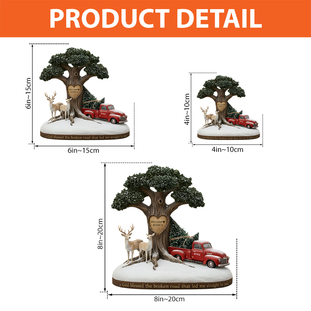 Gott segne das Paar auf dem gebrochenen Weg – personalisierte Acrylplakette in individueller Form