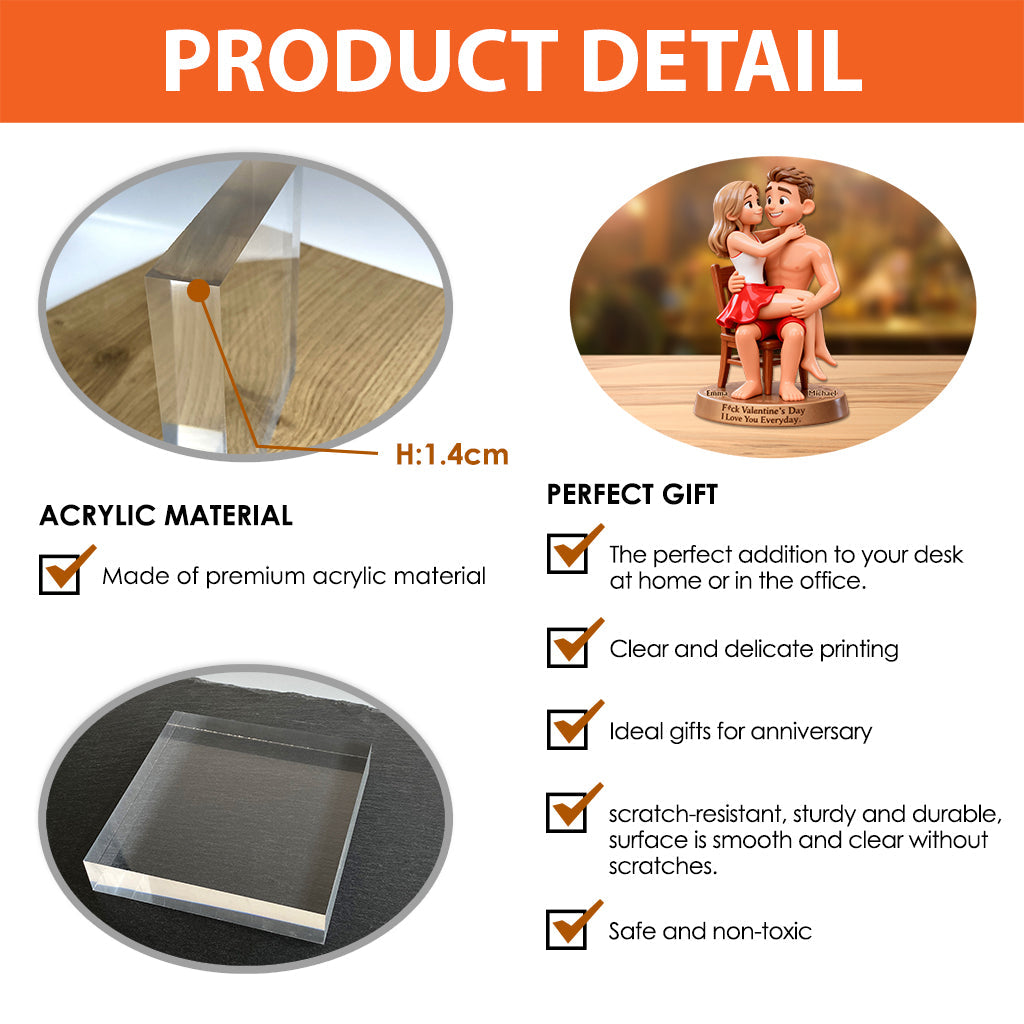 Lustiges Geschenk für Paare mit Foto – personalisierte Acrylplakette in individueller Form