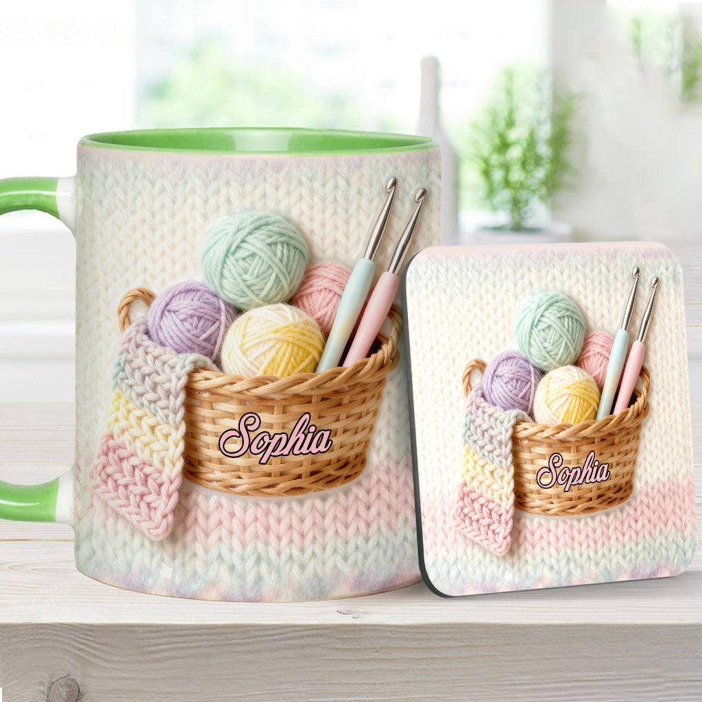 Love Crocheting - Personalized Crocheting Accent Mug & Coaster