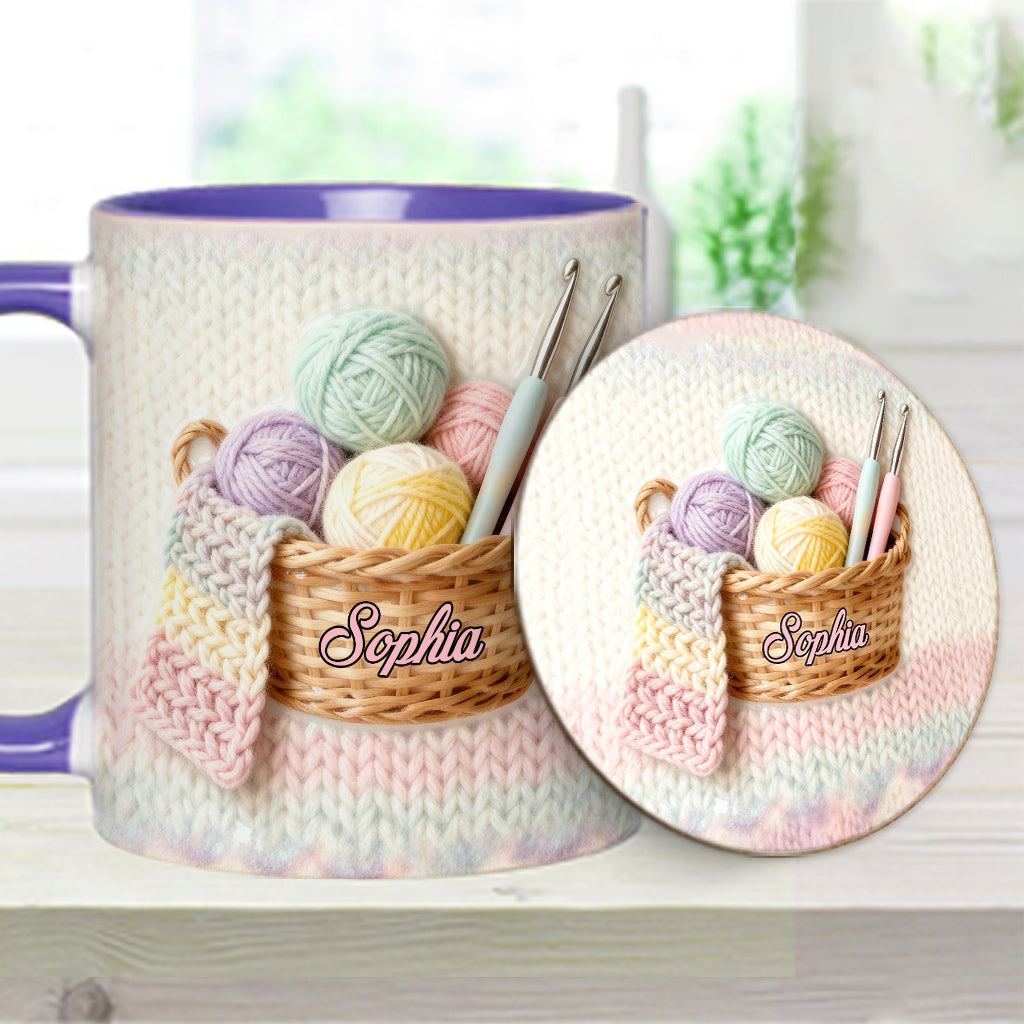 Love Crocheting - Personalized Crocheting Accent Mug & Coaster