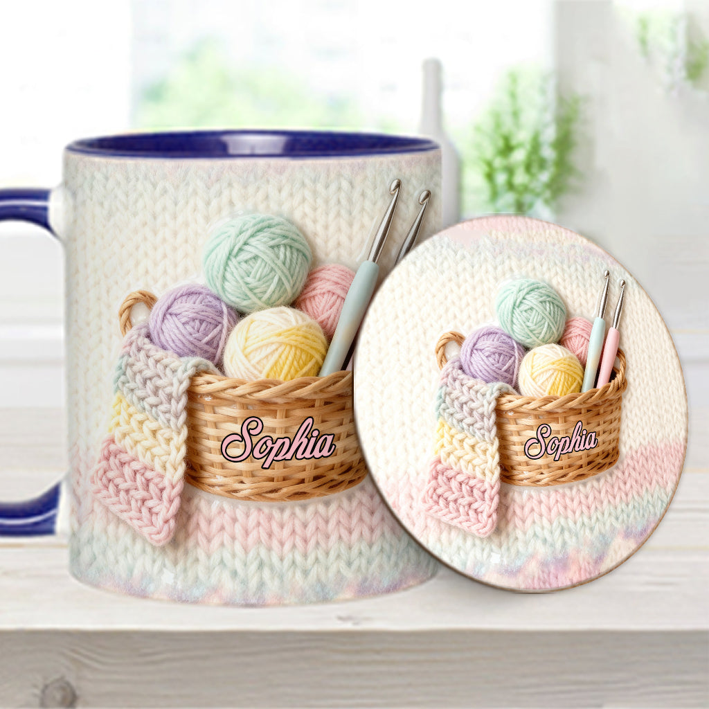 Love Crocheting - Personalized Crocheting Accent Mug & Coaster
