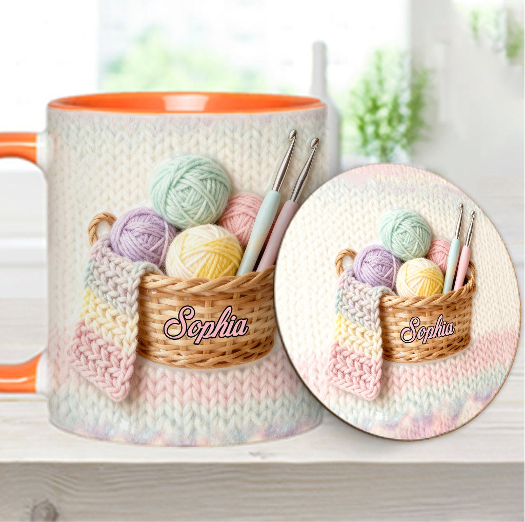Love Crocheting - Personalized Crocheting Accent Mug & Coaster