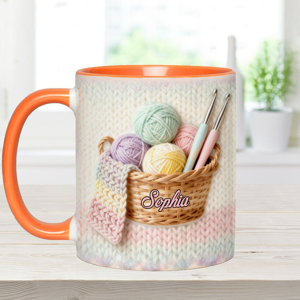Love Crocheting - Personalized Crocheting Accent Mug & Coaster