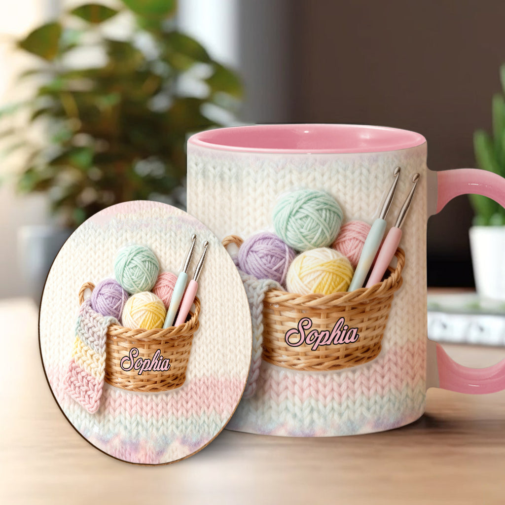 Love Crocheting - Personalized Crocheting Accent Mug & Coaster