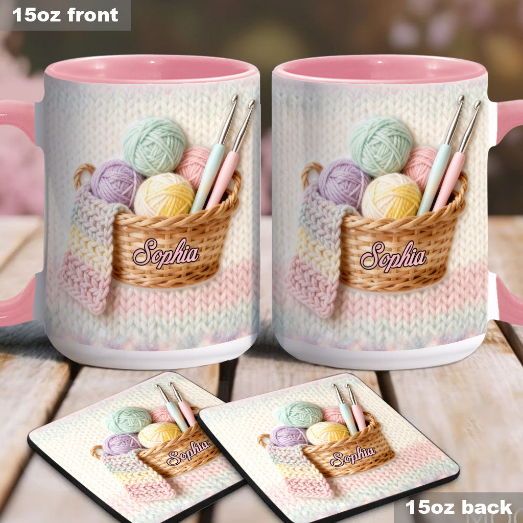 Love Crocheting - Personalized Crocheting Accent Mug & Coaster