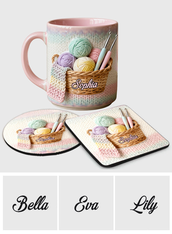 Love Crocheting - Personalized Crocheting Accent Mug & Coaster