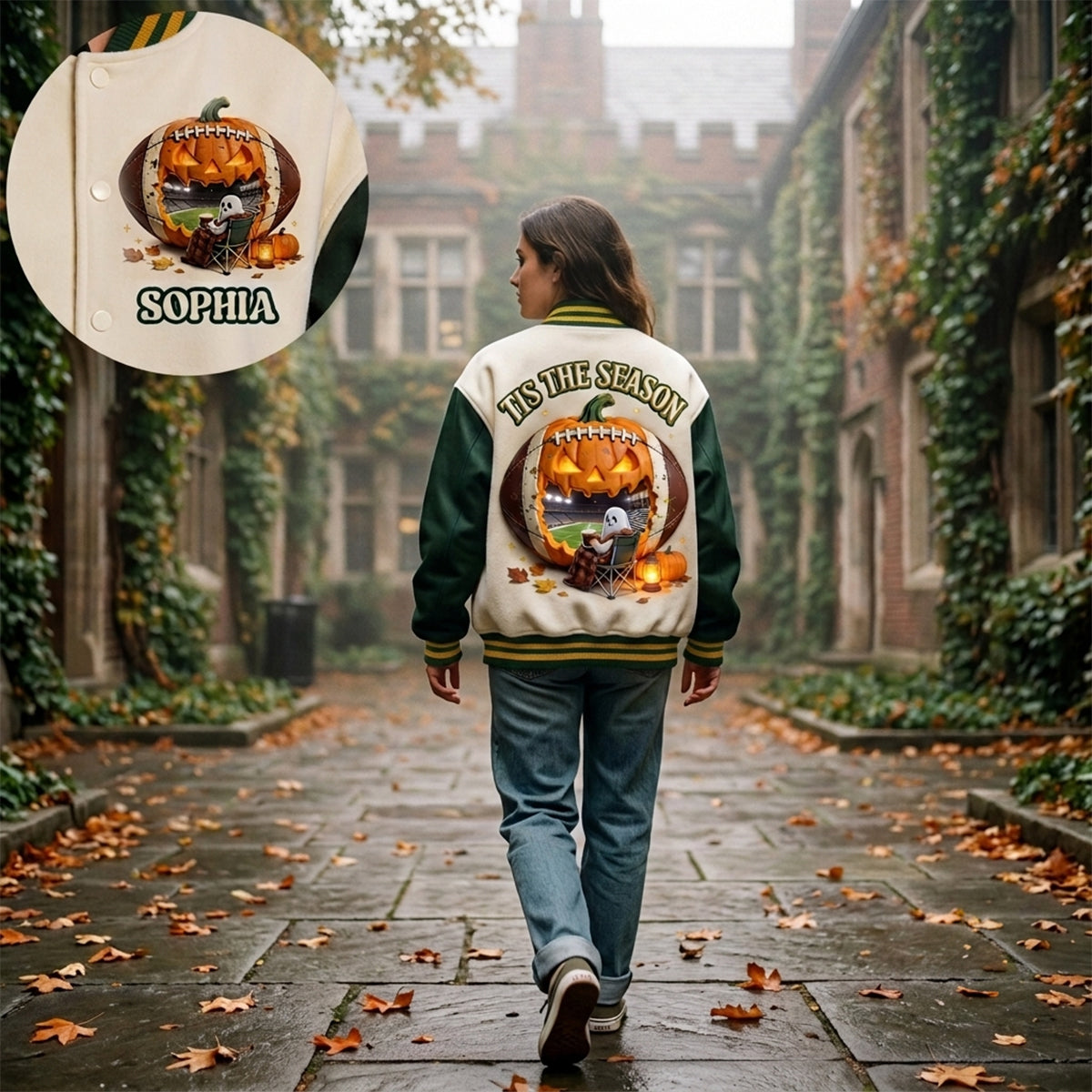 Tis The Season - Personalized Football Varsity Jacket