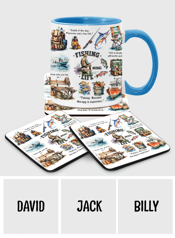 Angelbegeisterte – Personalisierte Tasse mit Angelmotiv