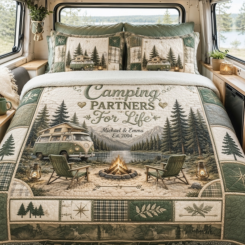 Camping-Partner fürs Leben - Personalisierbares Camping-Decken-Set