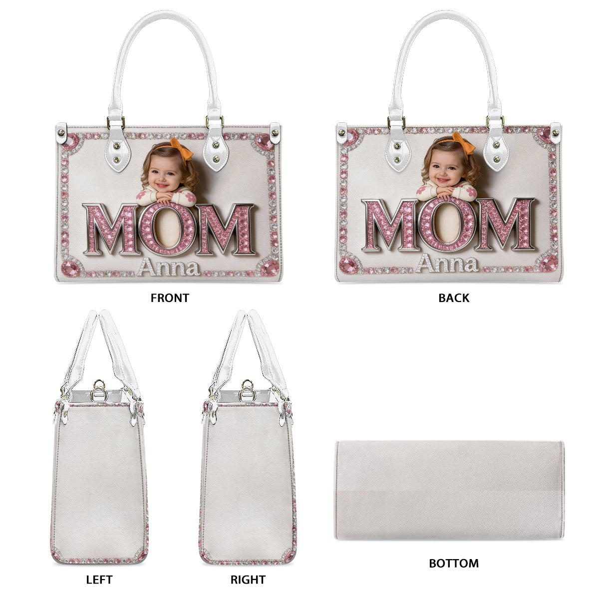 Mother's Day Gift, Custom From Any Photo - Personalized Mother Leather Handbag
